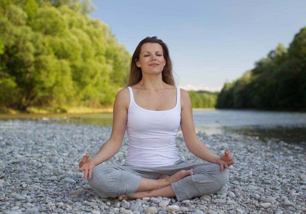 woman, yoga, meditation